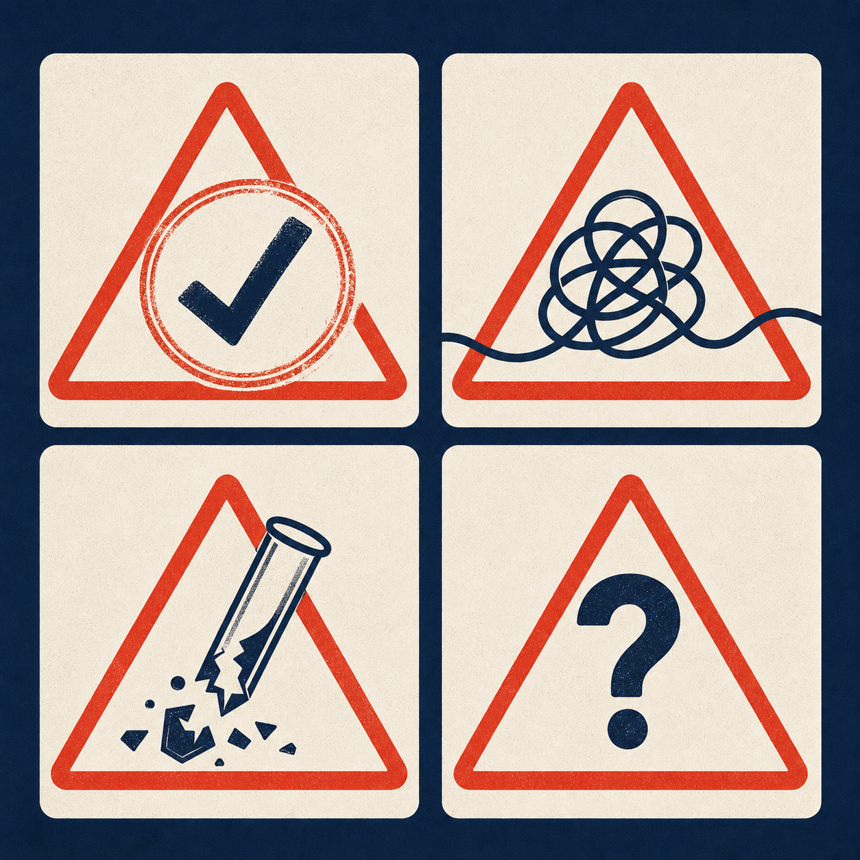 Four failure modes of long-running AI agents — premature victory declaration, buggy state, premature feature marking, and environment setup cycles