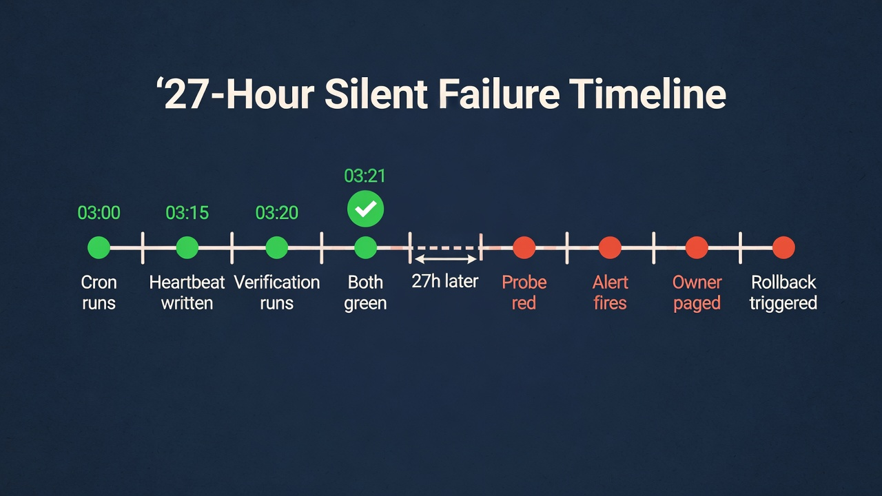 27-hour silent failure timeline