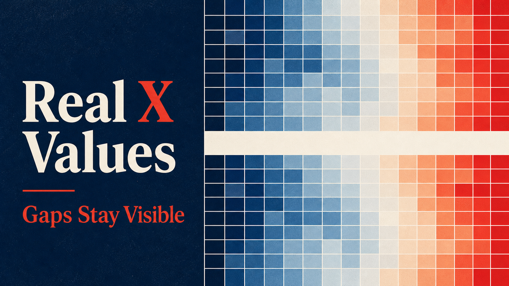 Irregular heatmap values preserve meaningful gaps