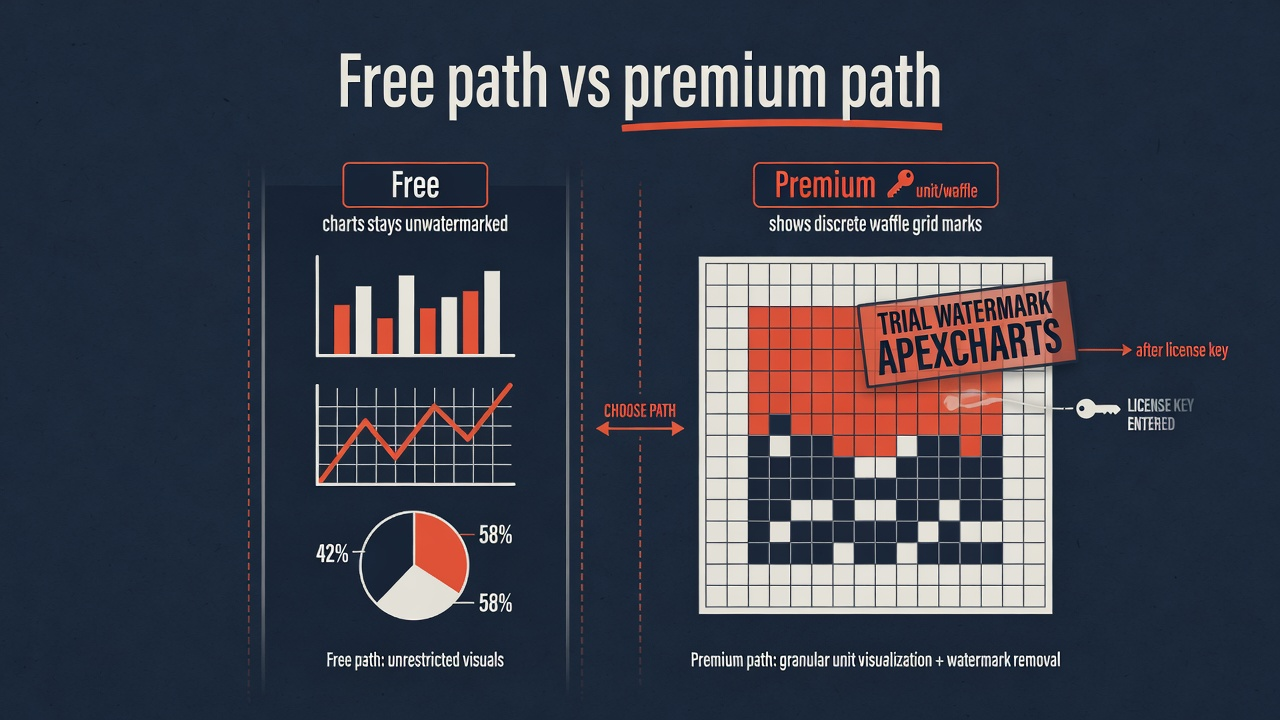 Free chart path versus premium unit and waffle path