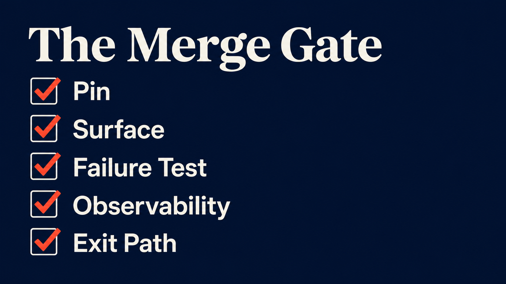 Dependency upgrade merge gate checklist