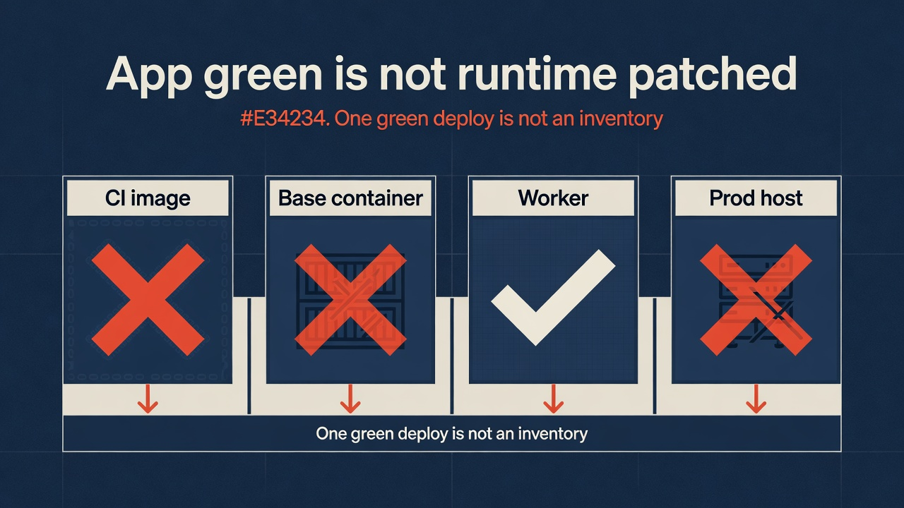 App green is not the same as a patched PHP runtime across CI, containers, workers, and hosts