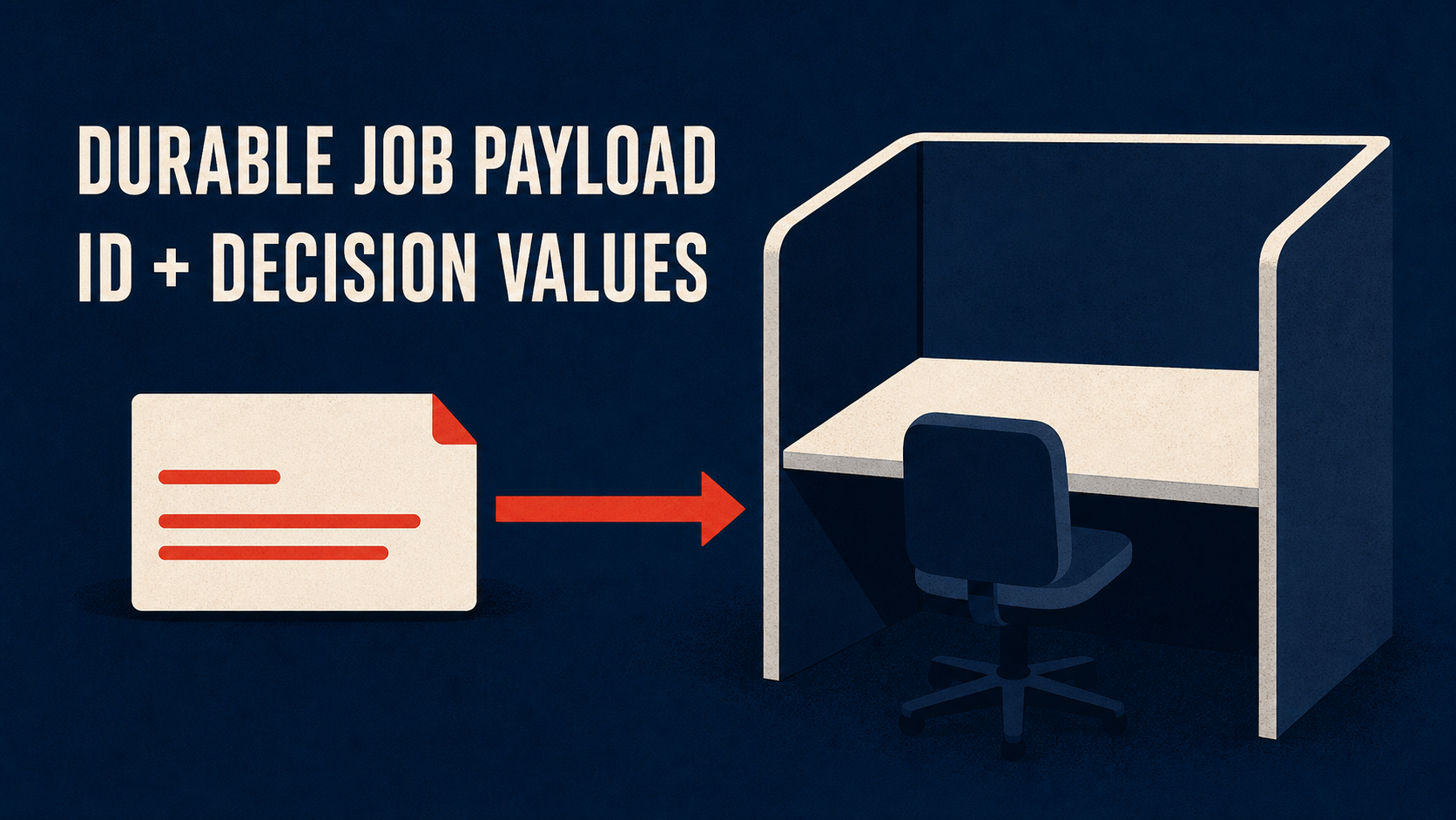 Durable queue payload with an identifier and decision values