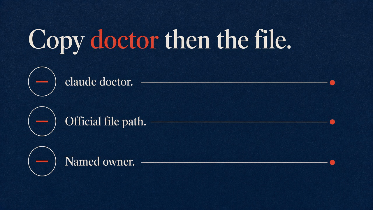 Copy doctor, then the official file path, then the named owner